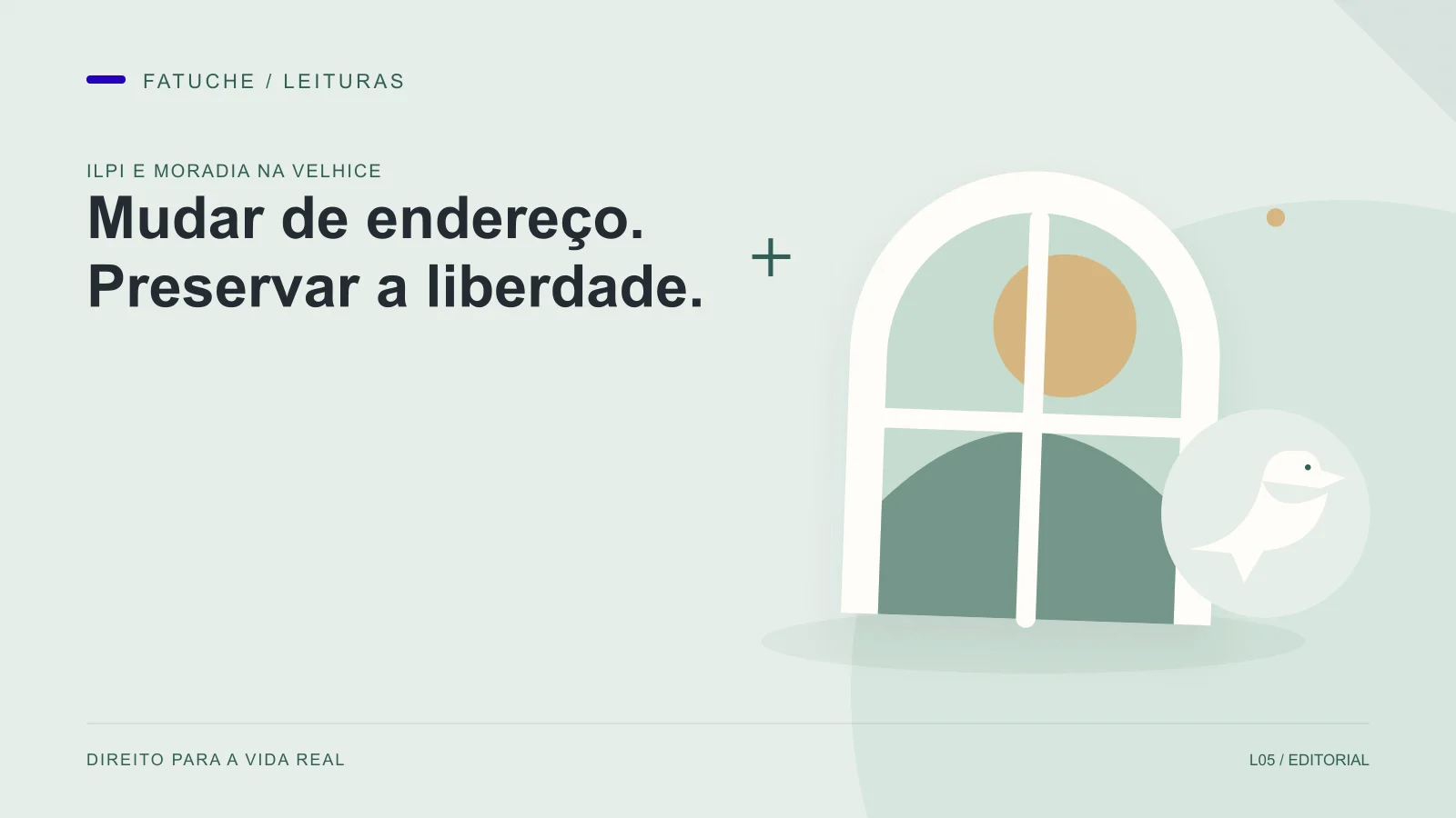 Ilustração editorial: Mudar de endereço. Preservar a liberdade.